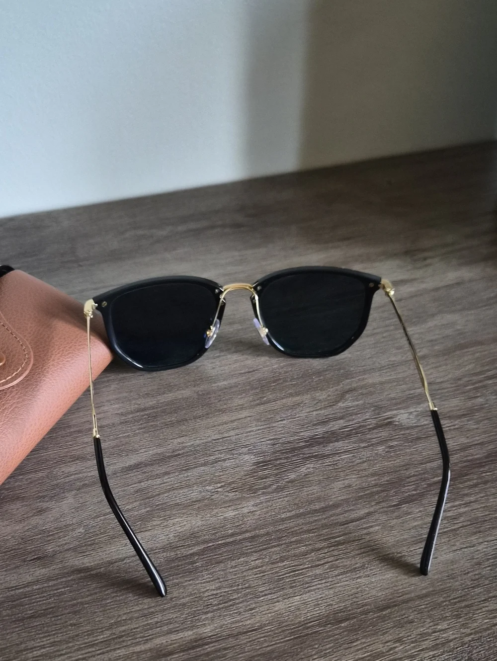 Ray-Ban Black Frame with Gold Temple Sunglasses